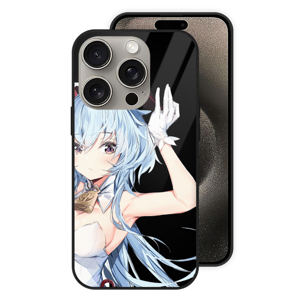 げんし神 甘雨 かんう genshin Ganyu 【iPhone15Pro対応】スマホケース 耐衝撃＆黄変防止 背面ガラス