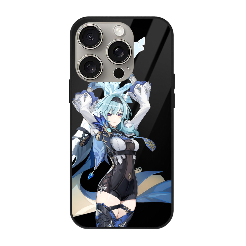 げんし神 优菈 ゆうら genshin Yūra 【iPhone15Pro対応】スマホケース 耐衝撃＆黄変防止 背面ガラス