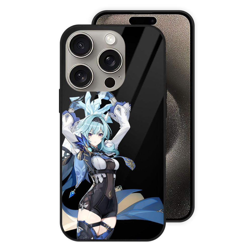 げんし神 优菈 ゆうら genshin Yūra 【iPhone15Pro対応】スマホケース 耐衝撃＆黄変防止 背面ガラス