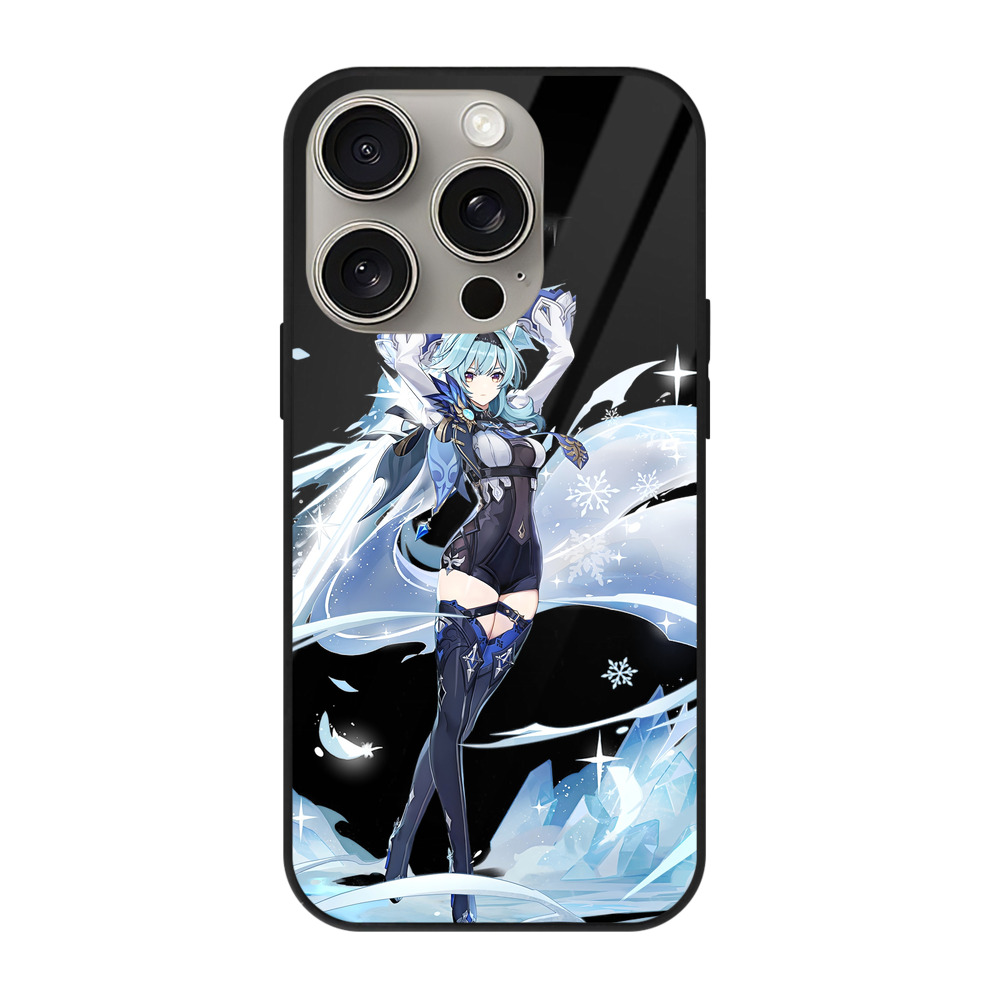 げんし神 优菈 ゆうら genshin Yūra 【iPhone15Pro対応】スマホケース 耐衝撃＆黄変防止 背面ガラス