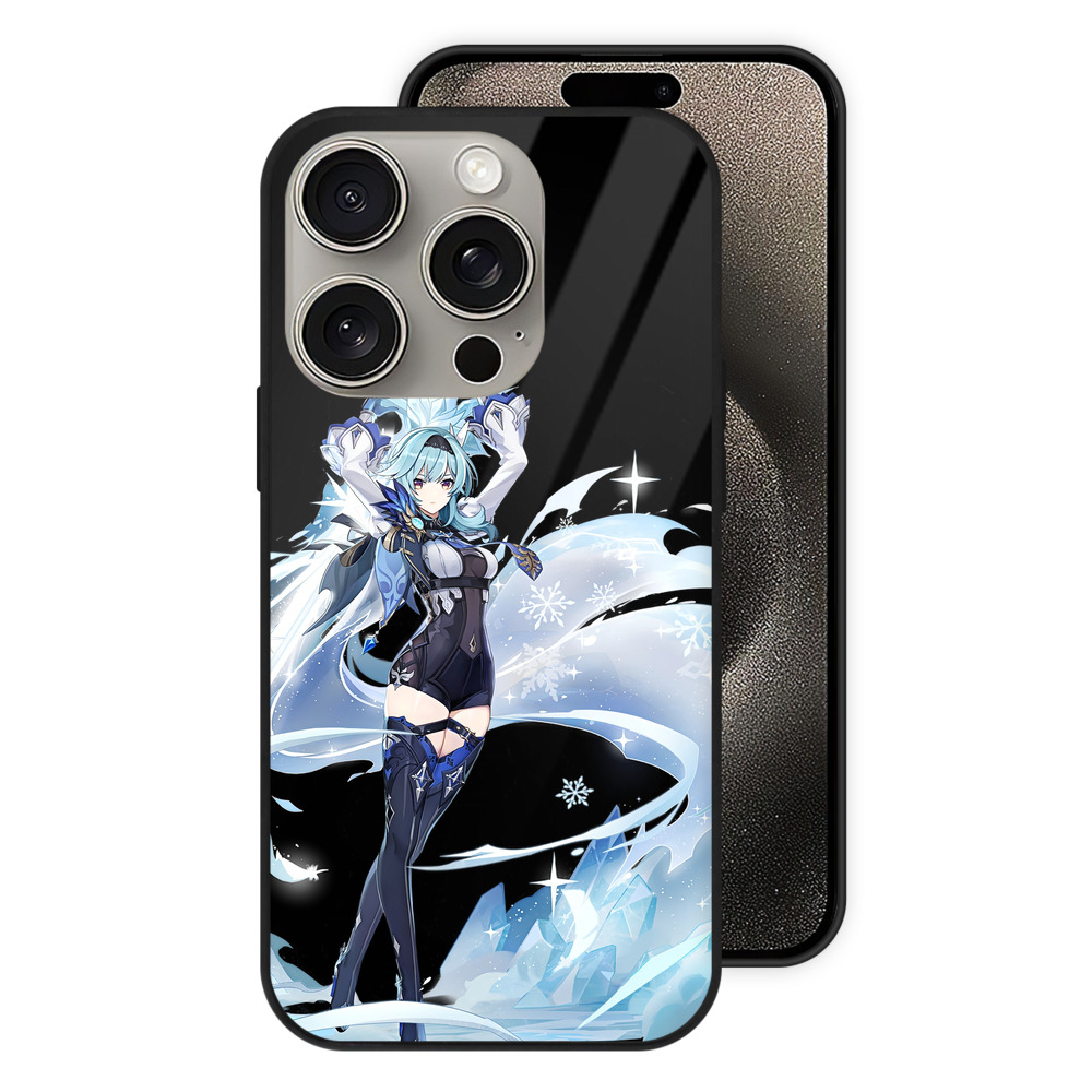 げんし神 优菈 ゆうら genshin Yūra 【iPhone15Pro対応】スマホケース 耐衝撃＆黄変防止 背面ガラス