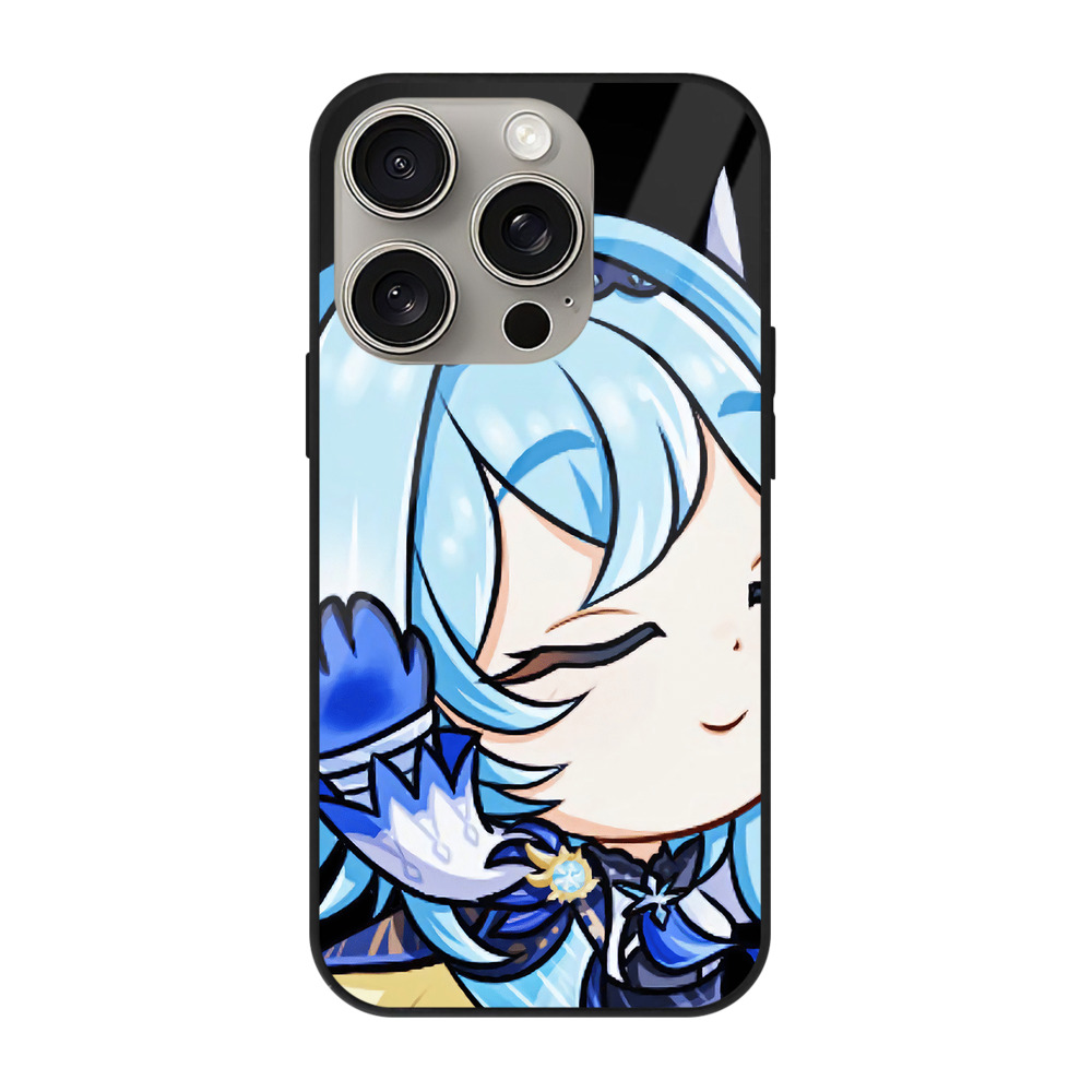 げんし神 优菈 ゆうら genshin Yūra 【iPhone15Pro対応】スマホケース 耐衝撃＆黄変防止 背面ガラス