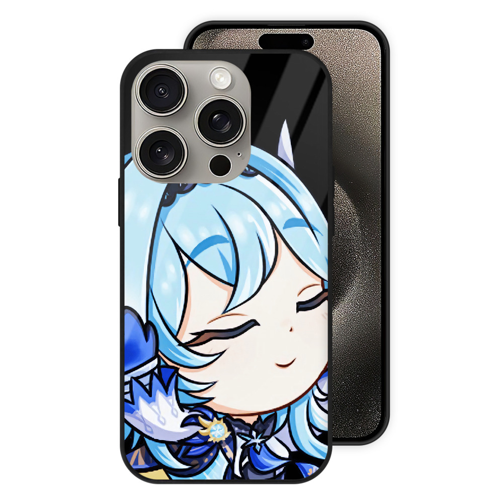 げんし神 优菈 ゆうら genshin Yūra 【iPhone15Pro対応】スマホケース 耐衝撃＆黄変防止 背面ガラス