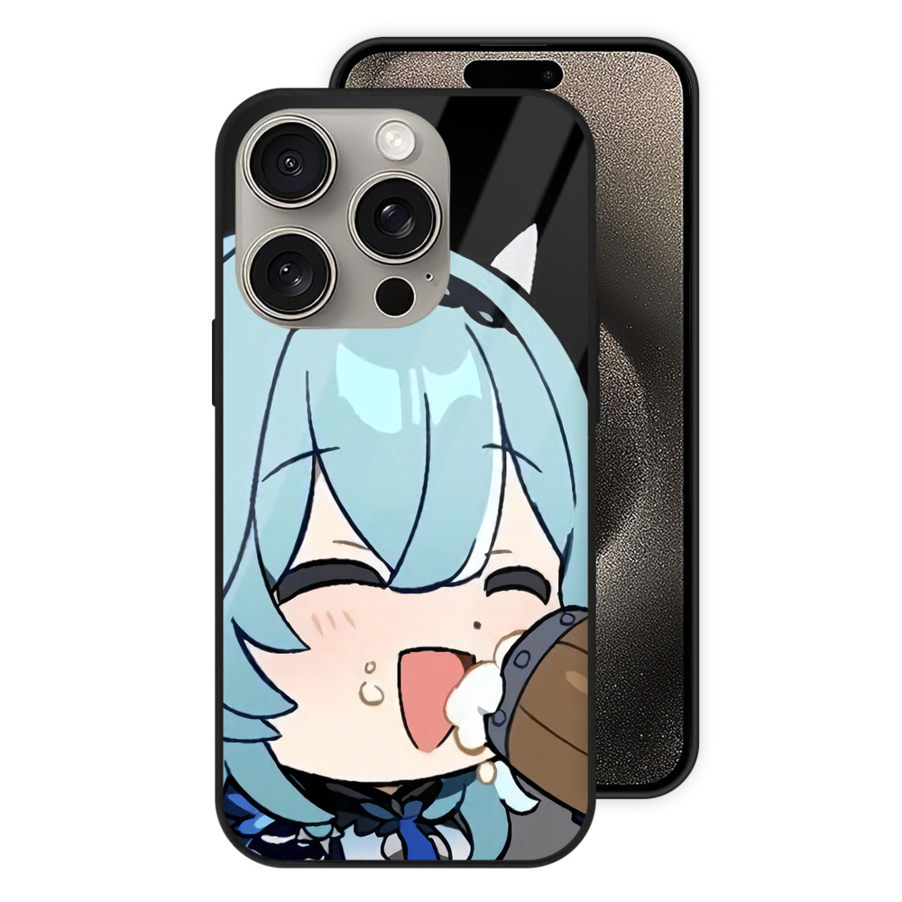 げんし神 优菈 ゆうら genshin Yūra 【iPhone15Pro対応】スマホケース 耐衝撃＆黄変防止 背面ガラス