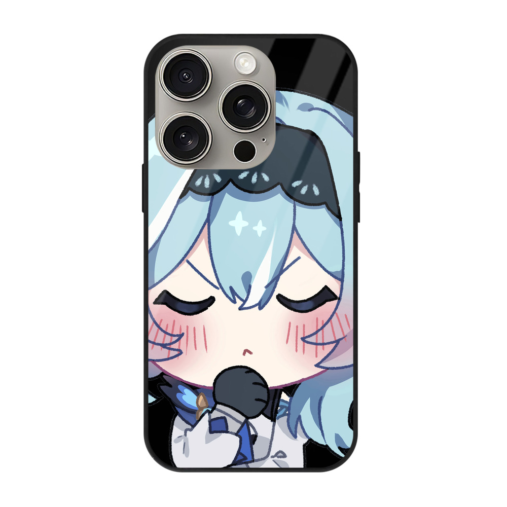 げんし神 优菈 ゆうら genshin Yūra 【iPhone15Pro対応】スマホケース 耐衝撃＆黄変防止 背面ガラス