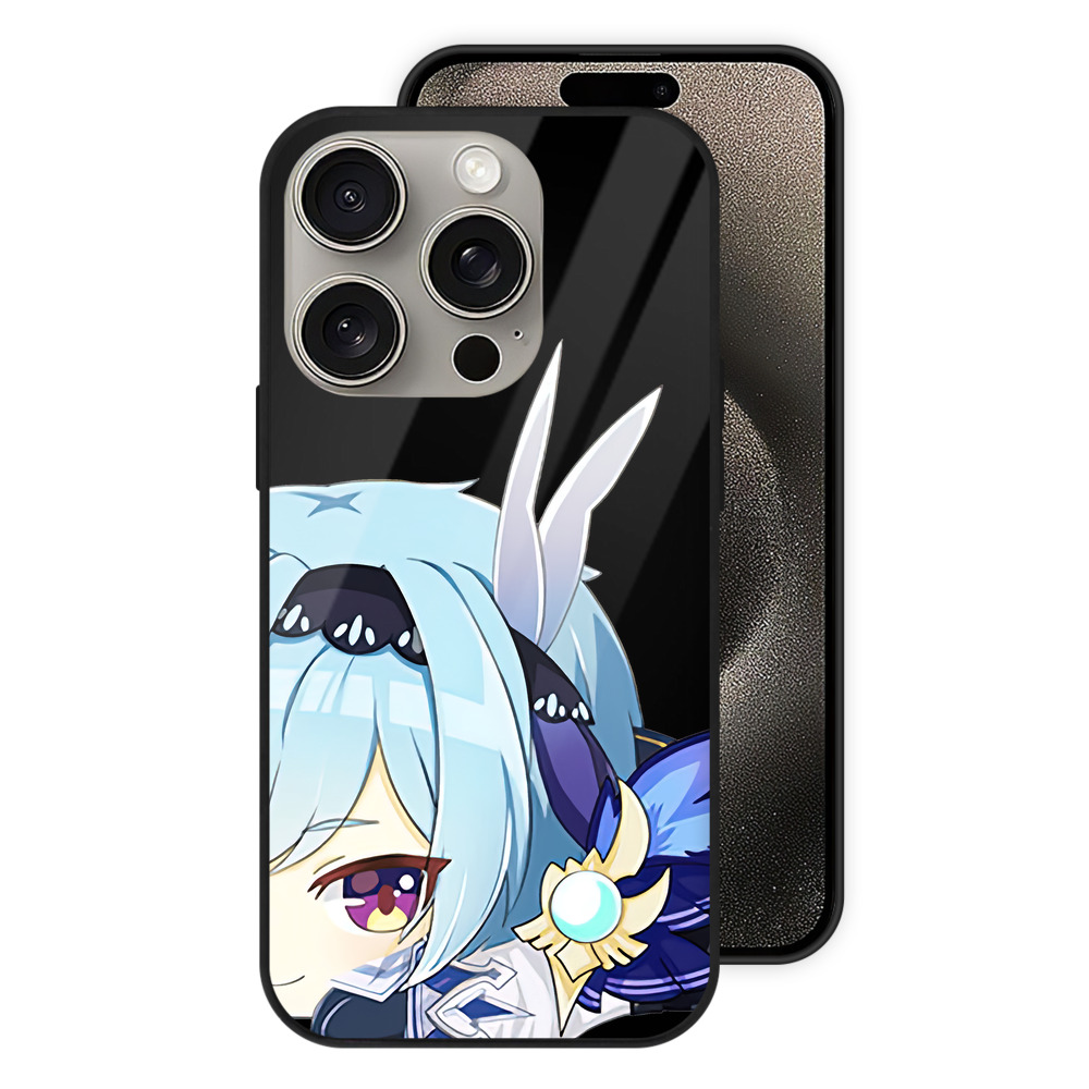 げんし神 优菈 ゆうら genshin Yūra 【iPhone15Pro対応】スマホケース 耐衝撃＆黄変防止 背面ガラス