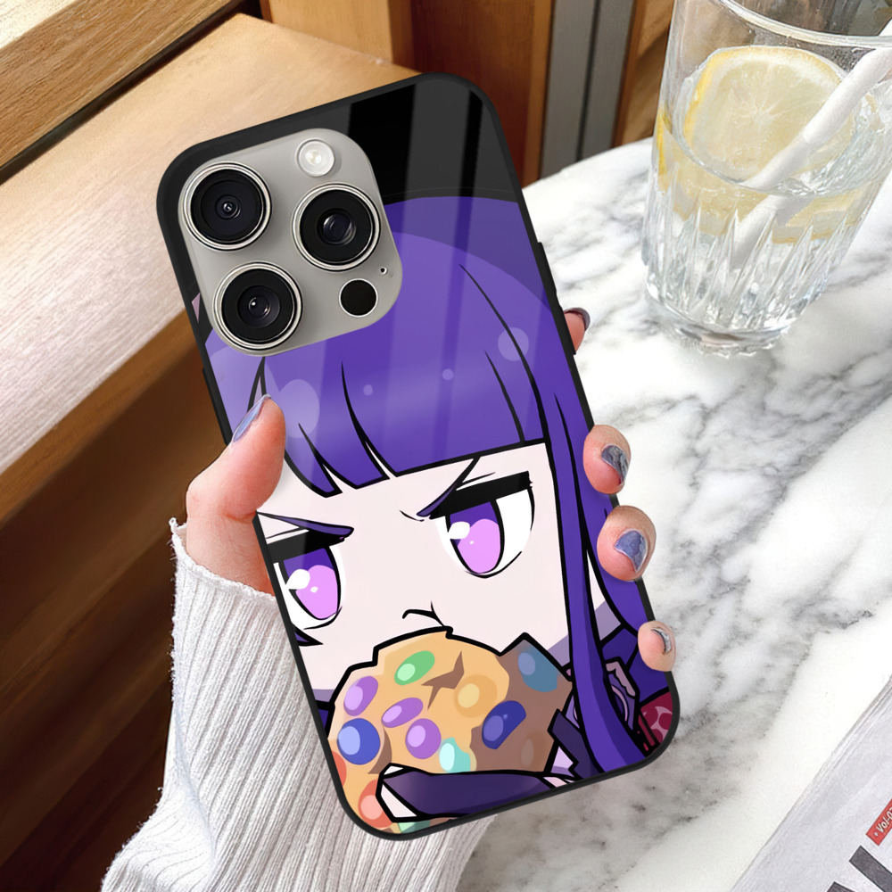 げんし神 雷電将軍 らいでんしょうぐん genshin Raiden Shogun 【iPhone15Pro対応】スマホケース 耐衝撃＆黄変防止 背面ガラス