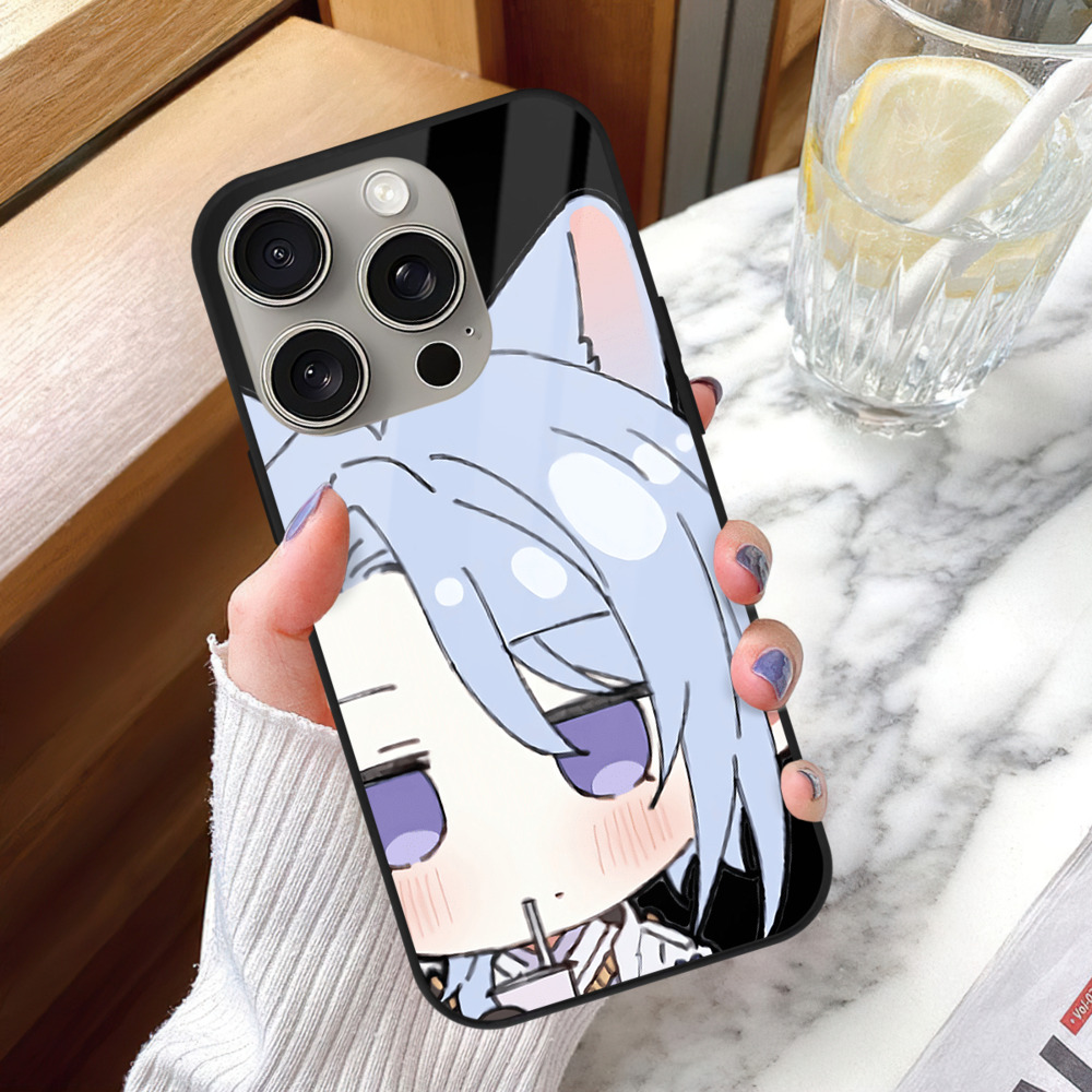 げんし神 神里綾人 かみさとあやと genshin Kamisato Ayato 【iPhone15Pro対応】スマホケース 耐衝撃＆黄変防止 背面ガラス