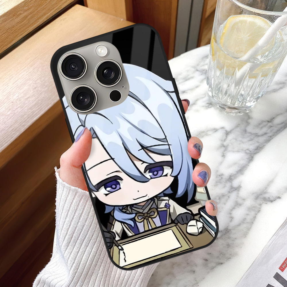 げんし神 神里綾人 かみさとあやと genshin Kamisato Ayato 【iPhone15Pro対応】スマホケース 耐衝撃＆黄変防止 背面ガラス