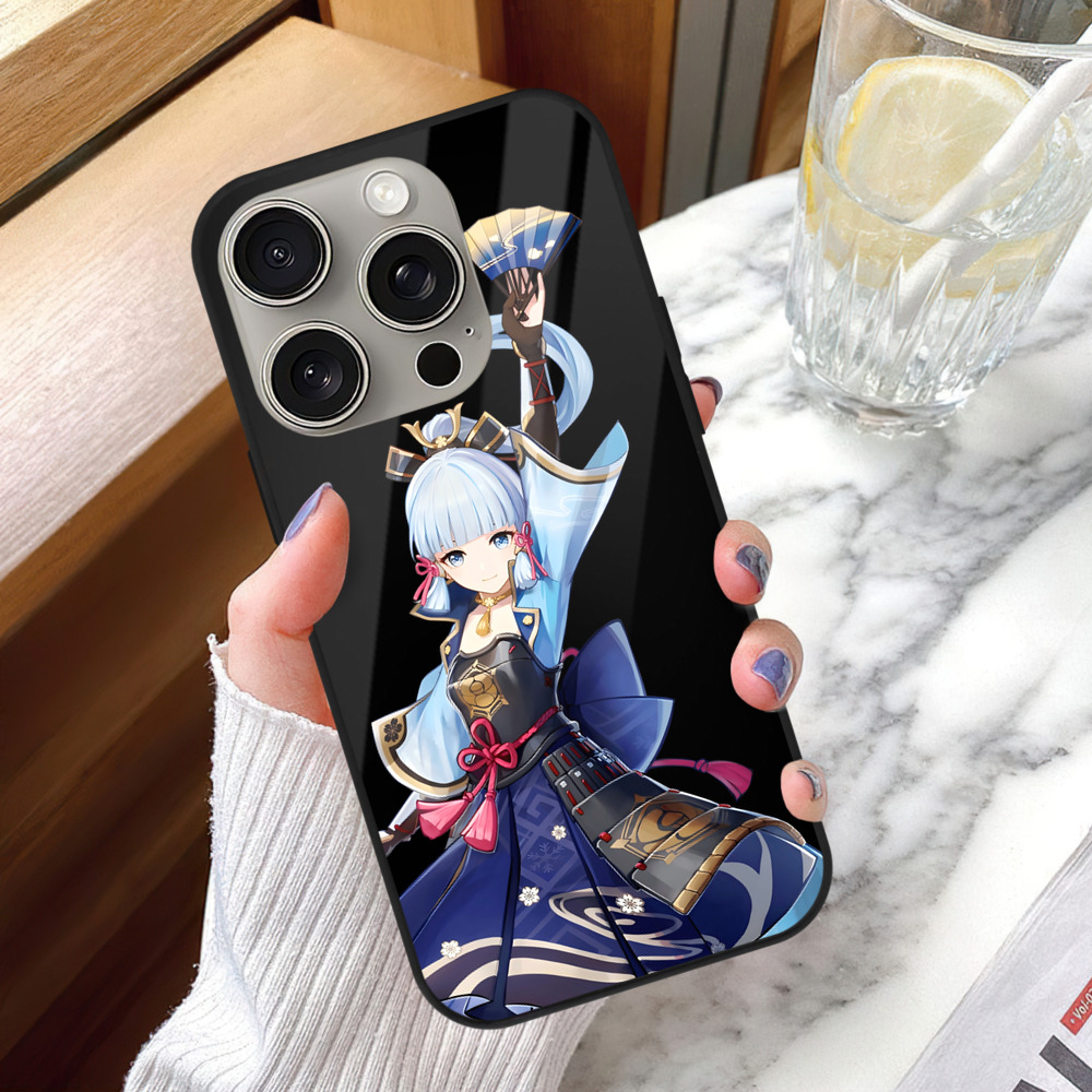げんし神 神里綾華 神宮寺レン genshin Kamimiya Ren 【iPhone15Pro対応】スマホケース 耐衝撃＆黄変防止 背面ガラス