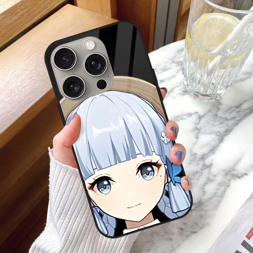 げんし神 神里綾華 神宮寺レン genshin Kamimiya Ren 【iPhone15Pro対応】スマホケース 耐衝撃＆黄変防止 背面ガラス