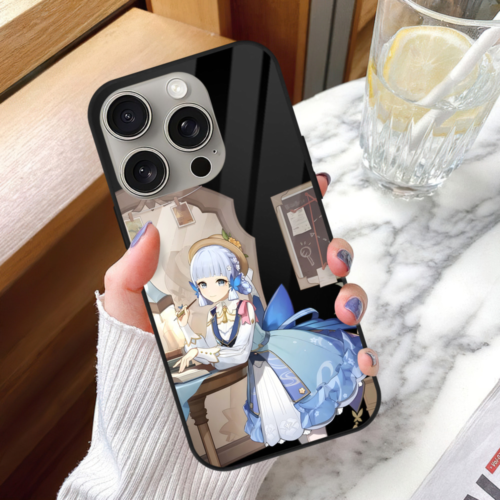 げんし神 神里綾華 神宮寺レン genshin Kamimiya Ren 【iPhone15Pro対応】スマホケース 耐衝撃＆黄変防止 背面ガラス