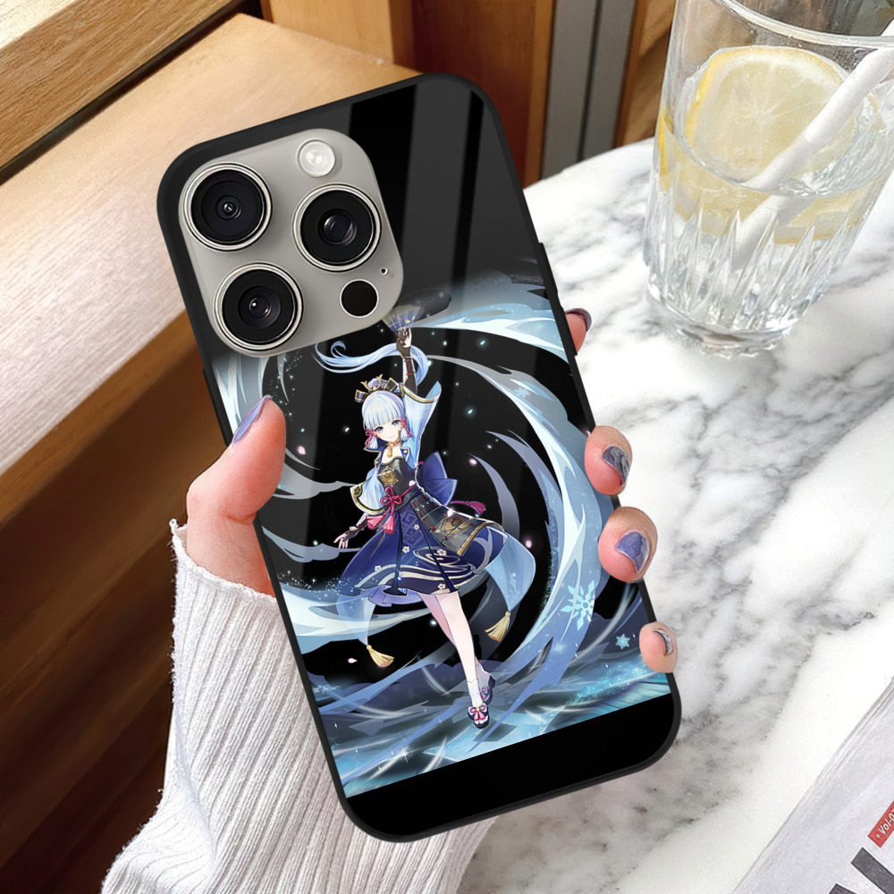 げんし神 神里綾華 神宮寺レン genshin Kamimiya Ren 【iPhone15Pro対応】スマホケース 耐衝撃＆黄変防止 背面ガラス