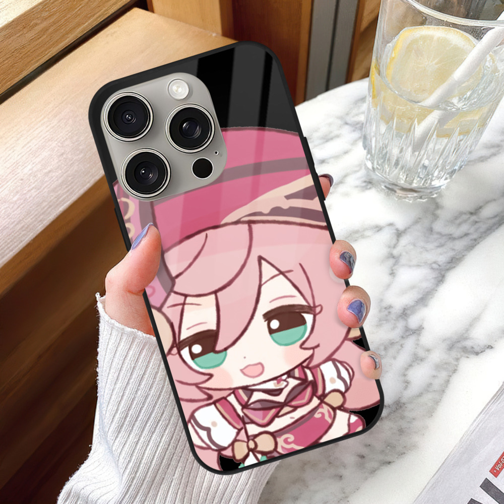 げんし神 ヤンフェイ genshin Yanfei 【iPhone15Pro対応】スマホケース 耐衝撃＆黄変防止 背面ガラス