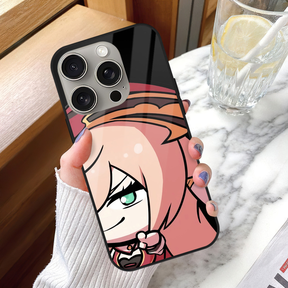 げんし神 ヤンフェイ genshin Yanfei 【iPhone15Pro対応】スマホケース 耐衝撃＆黄変防止 背面ガラス