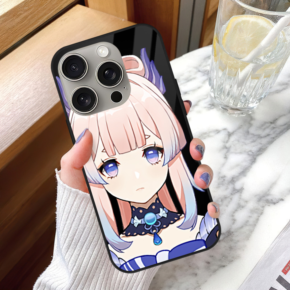 げんし神 珊瑚宮心海 サンゴノミヤ・ココミ genshin Sangonomiya Kokomi 【iPhone15Pro対応】スマホケース 耐衝撃＆黄変防止 背面ガラス