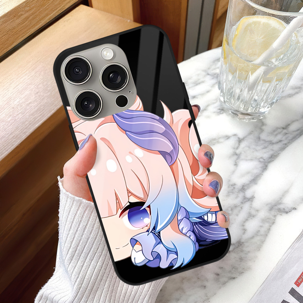 げんし神 珊瑚宮心海 サンゴノミヤ・ココミ genshin Sangonomiya Kokomi 【iPhone15Pro対応】スマホケース 耐衝撃＆黄変防止 背面ガラス