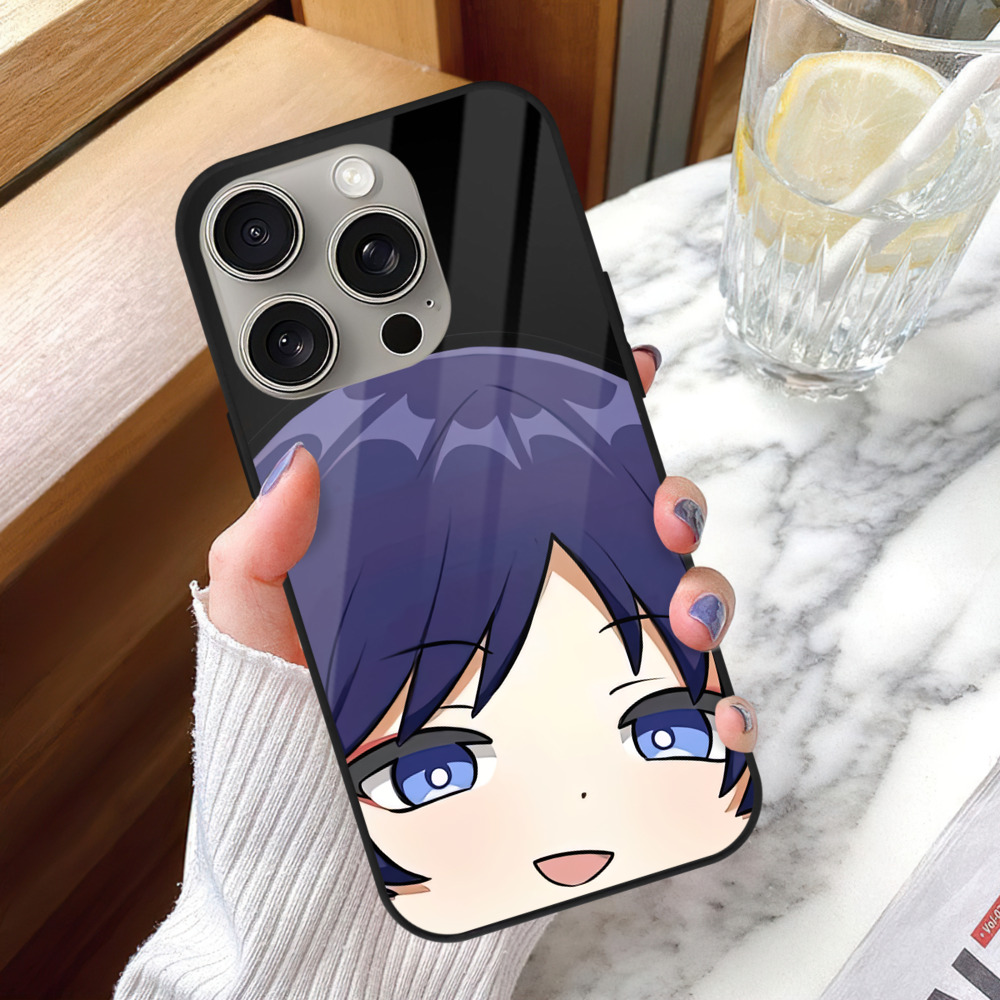 げんし神 さんペい genshin Sanpei 【iPhone15Pro対応】スマホケース 耐衝撃＆黄変防止 背面ガラス