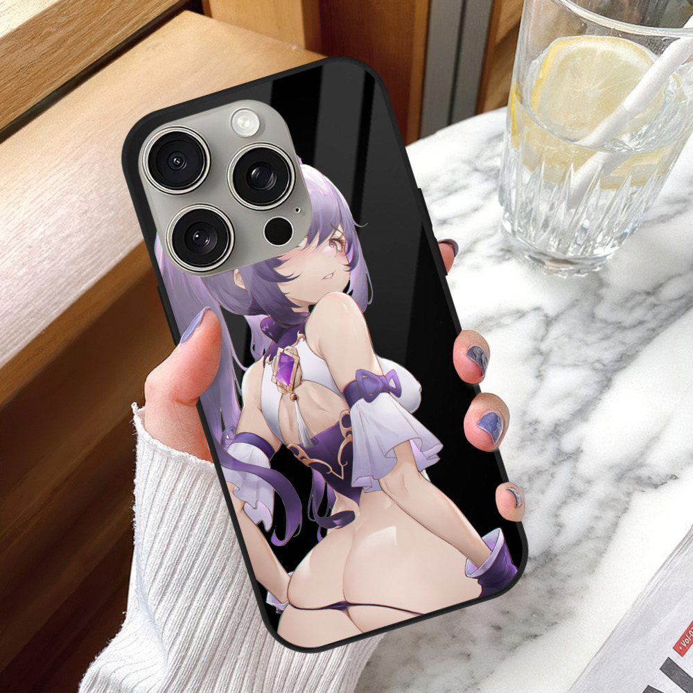 げんし神 刻晴 こくせい genshin Kokusei 【iPhone15Pro対応】スマホケース 耐衝撃＆黄変防止 背面ガラス