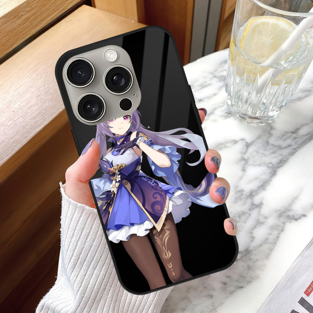 げんし神 刻晴 こくせい genshin Kokusei 【iPhone15Pro対応】スマホケース 耐衝撃＆黄変防止 背面ガラス