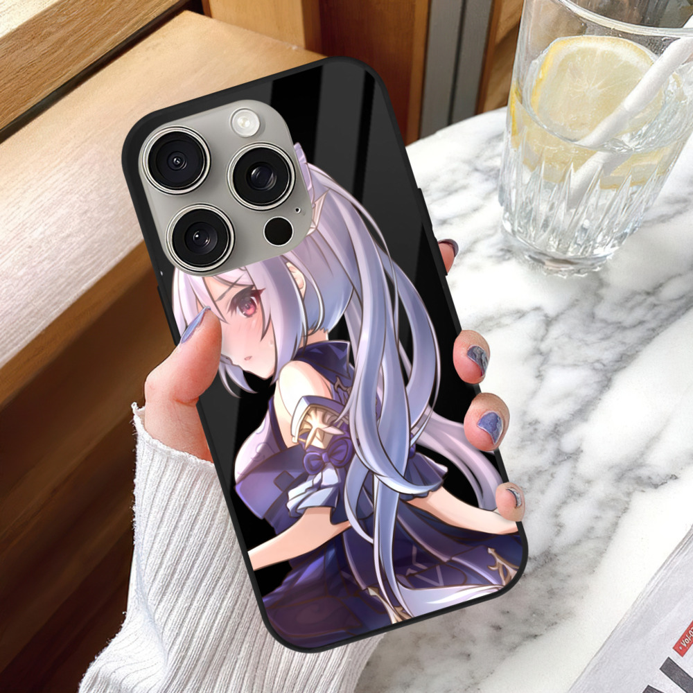 げんし神 刻晴 こくせい genshin Kokusei 【iPhone15Pro対応】スマホケース 耐衝撃＆黄変防止 背面ガラス