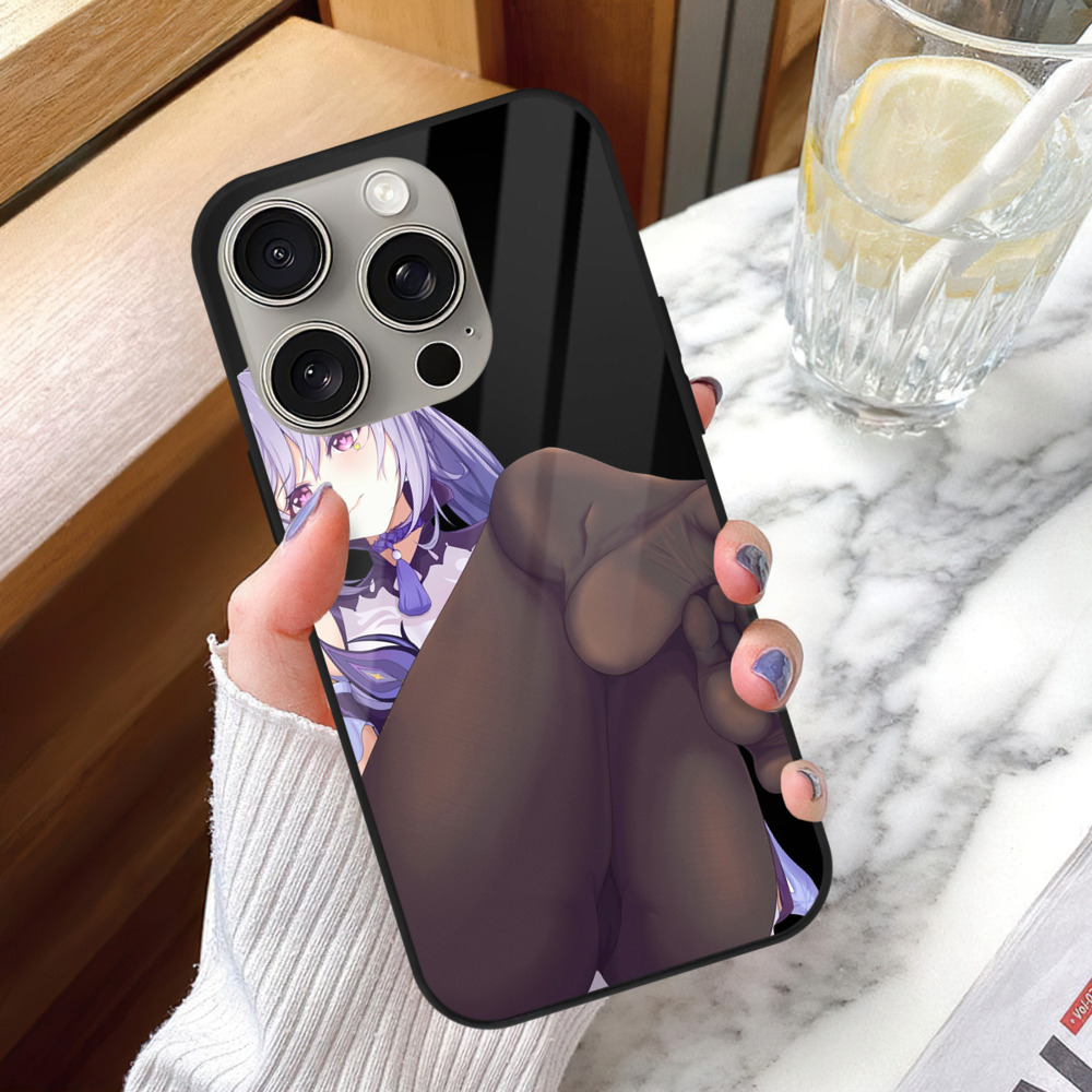 げんし神 刻晴 こくせい genshin Kokusei 【iPhone15Pro対応】スマホケース 耐衝撃＆黄変防止 背面ガラス