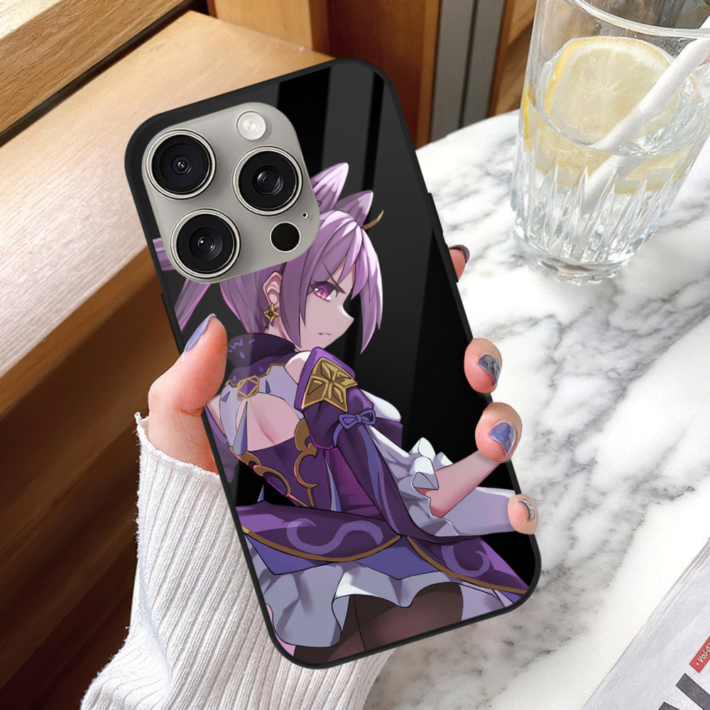 げんし神 刻晴 こくせい genshin Kokusei 【iPhone15Pro対応】スマホケース 耐衝撃＆黄変防止 背面ガラス