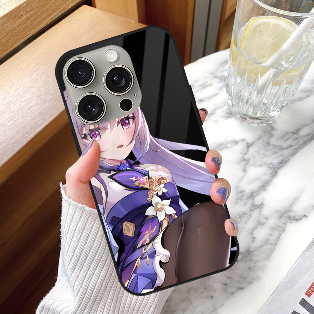 げんし神 刻晴 こくせい genshin Kokusei 【iPhone15Pro対応】スマホケース 耐衝撃＆黄変防止 背面ガラス