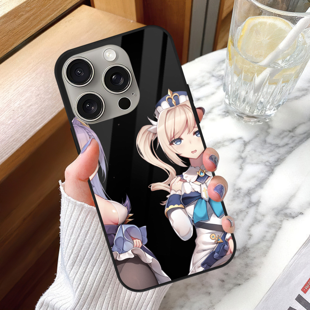 げんし神 刻晴 こくせい genshin Kokusei 【iPhone15Pro対応】スマホケース 耐衝撃＆黄変防止 背面ガラス