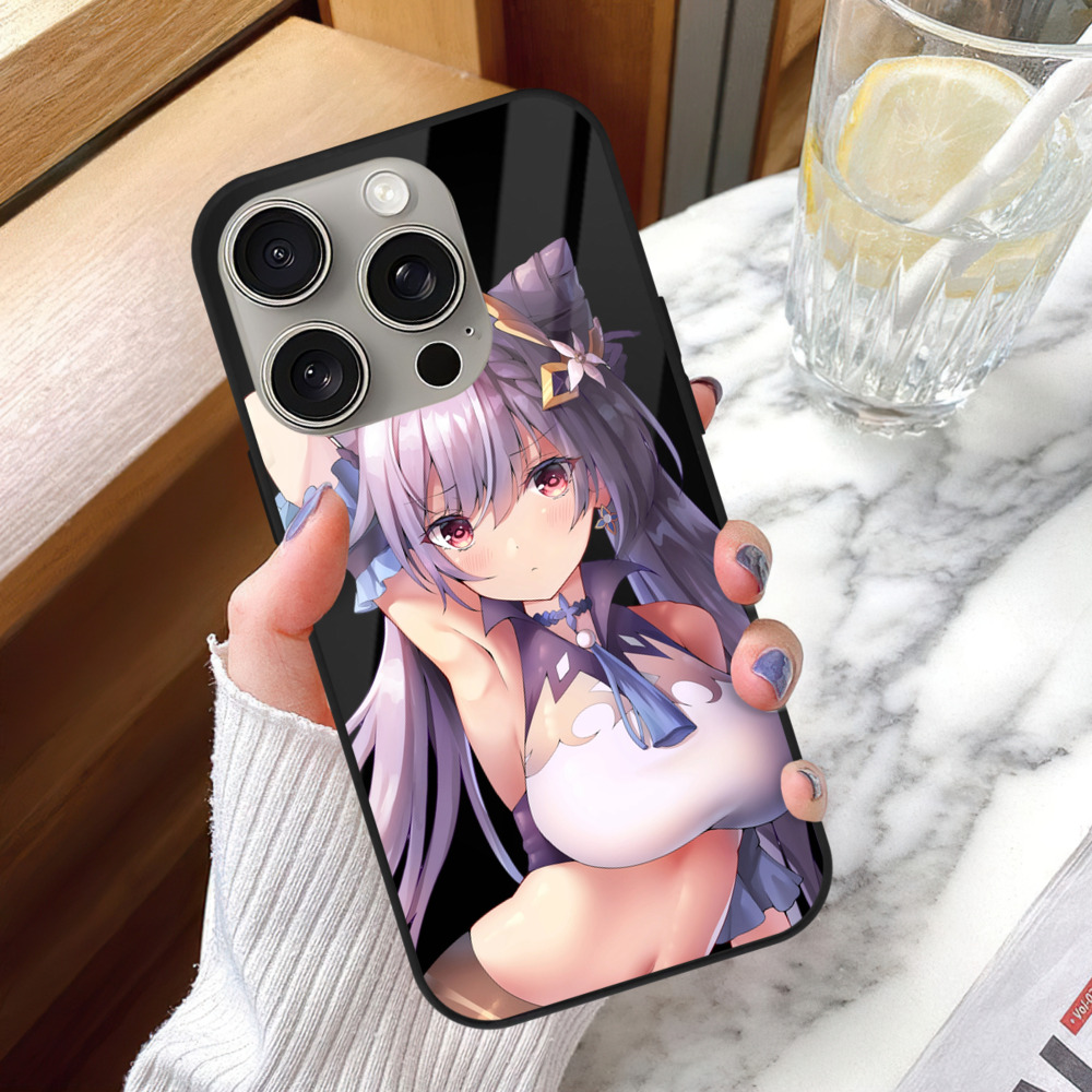 げんし神 刻晴 こくせい genshin Kokusei 【iPhone15Pro対応】スマホケース 耐衝撃＆黄変防止 背面ガラス