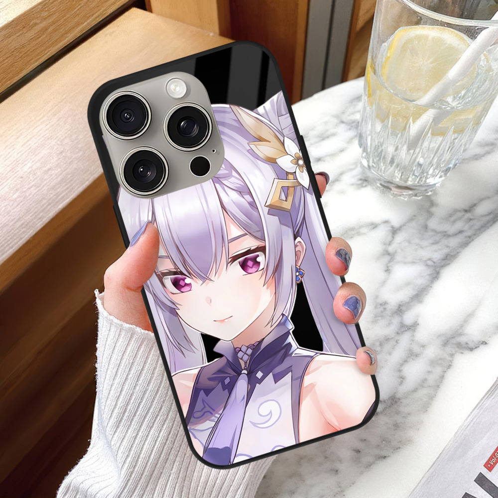 げんし神 刻晴 こくせい genshin Kokusei 【iPhone15Pro対応】スマホケース 耐衝撃＆黄変防止 背面ガラス