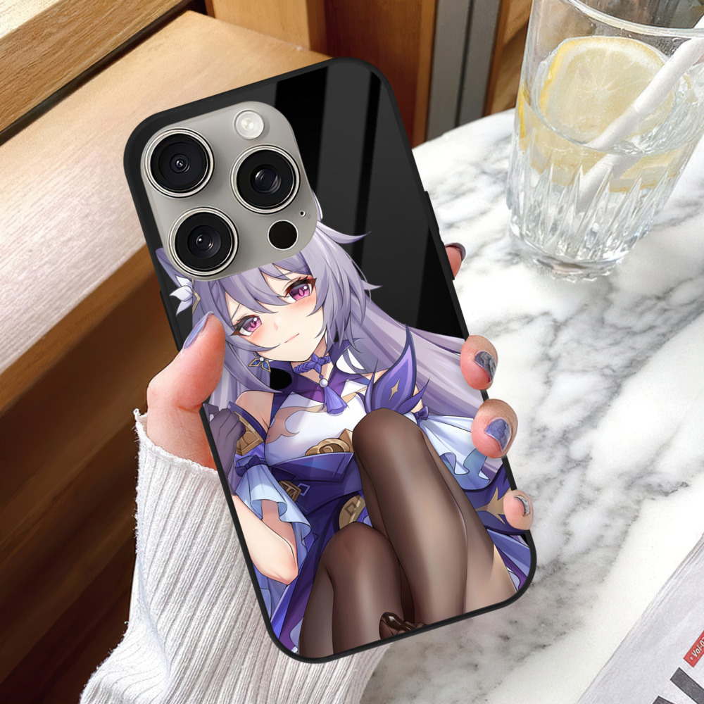 げんし神 刻晴 こくせい genshin Kokusei 【iPhone15Pro対応】スマホケース 耐衝撃＆黄変防止 背面ガラス