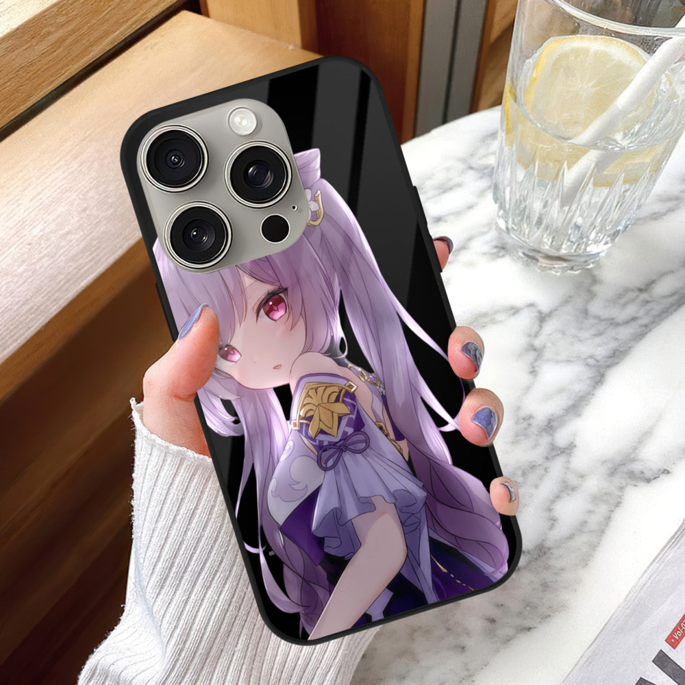 げんし神 刻晴 こくせい genshin Kokusei 【iPhone15Pro対応】スマホケース 耐衝撃＆黄変防止 背面ガラス