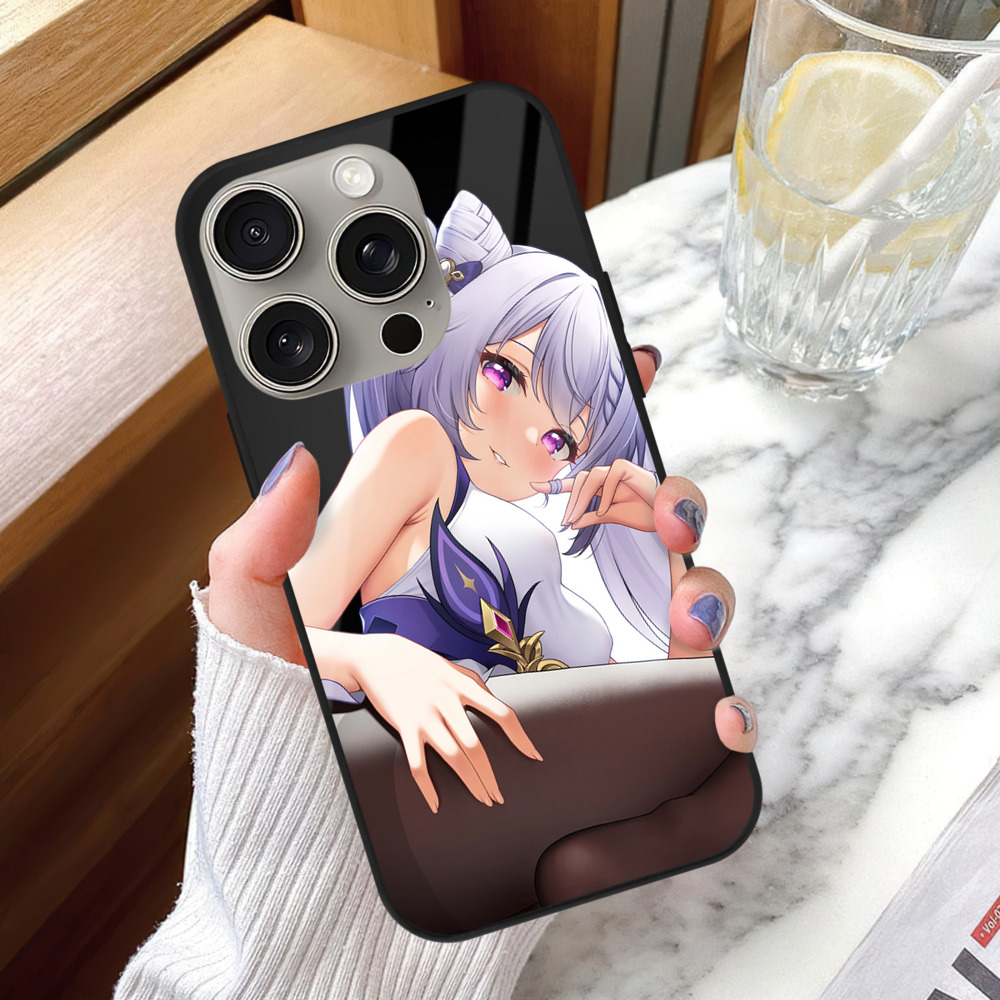 げんし神 刻晴 こくせい genshin Kokusei 【iPhone15Pro対応】スマホケース 耐衝撃＆黄変防止 背面ガラス