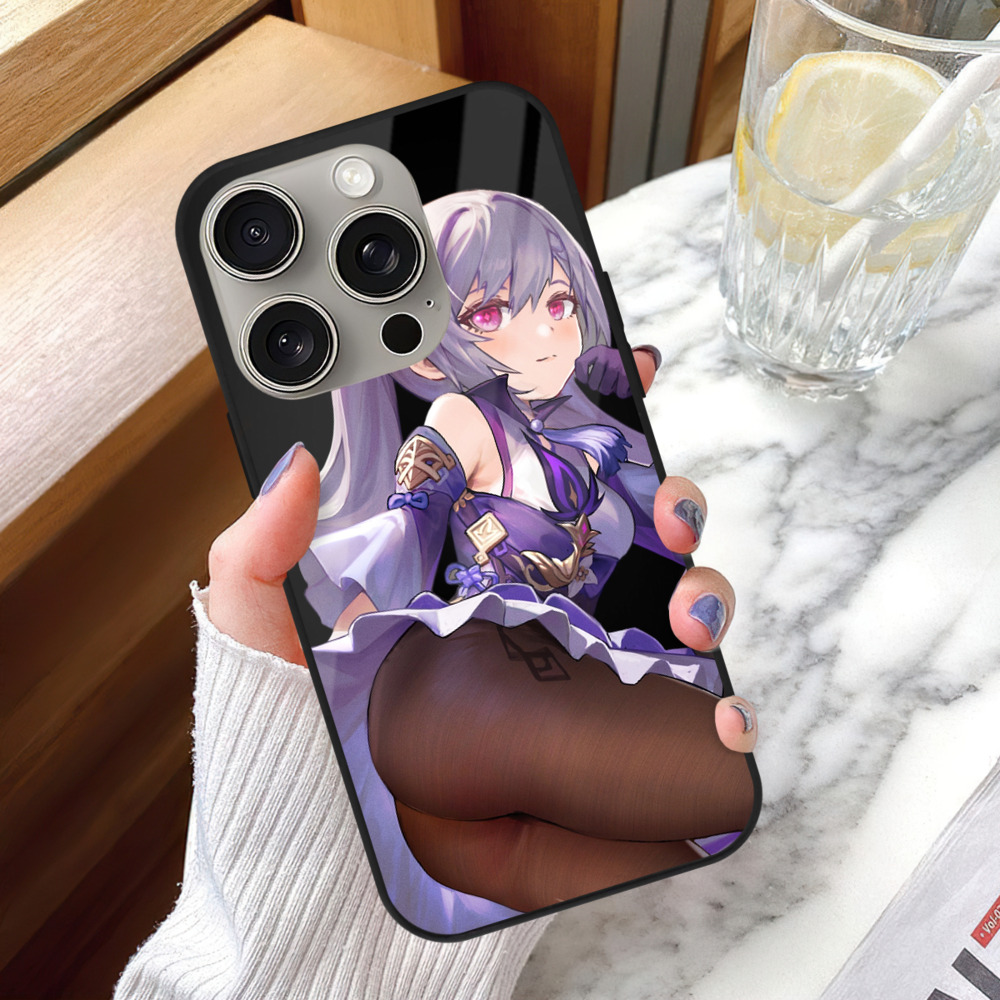 げんし神 刻晴 こくせい genshin Kokusei 【iPhone15Pro対応】スマホケース 耐衝撃＆黄変防止 背面ガラス