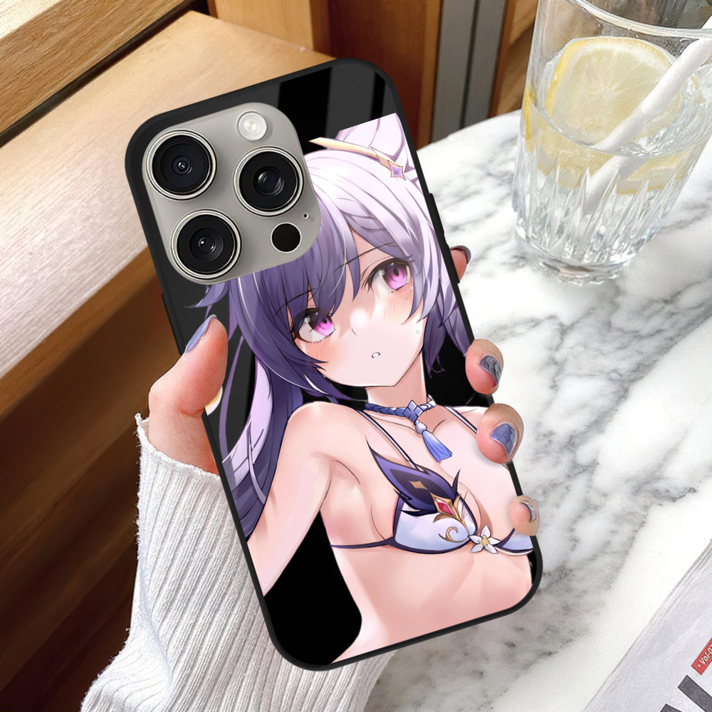 げんし神 刻晴 こくせい genshin Kokusei 【iPhone15Pro対応】スマホケース 耐衝撃＆黄変防止 背面ガラス