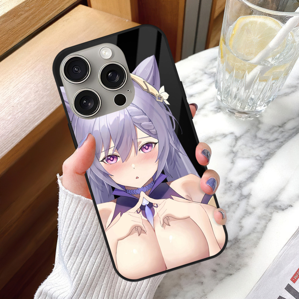 げんし神 刻晴 こくせい genshin Kokusei 【iPhone15Pro対応】スマホケース 耐衝撃＆黄変防止 背面ガラス