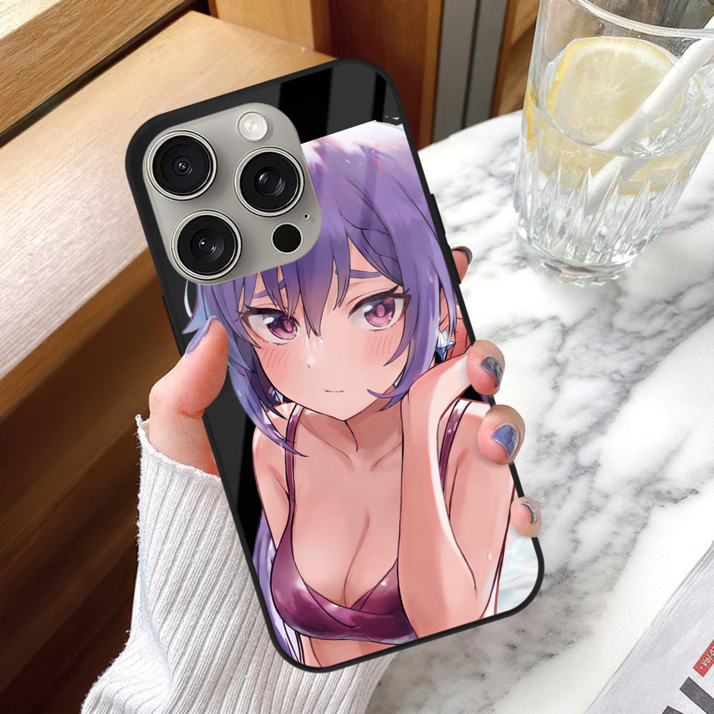 げんし神 刻晴 こくせい genshin Kokusei 【iPhone15Pro対応】スマホケース 耐衝撃＆黄変防止 背面ガラス