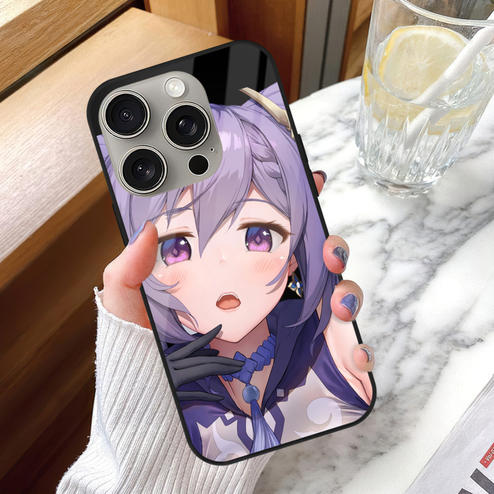 げんし神 刻晴 こくせい genshin Kokusei 【iPhone15Pro対応】スマホケース 耐衝撃＆黄変防止 背面ガラス