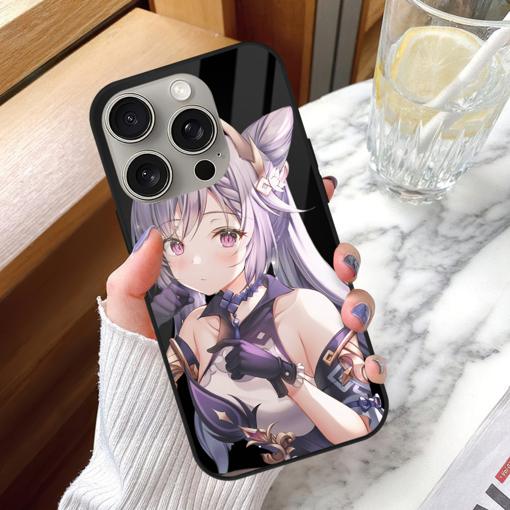 げんし神 刻晴 こくせい genshin Kokusei 【iPhone15Pro対応】スマホケース 耐衝撃＆黄変防止 背面ガラス