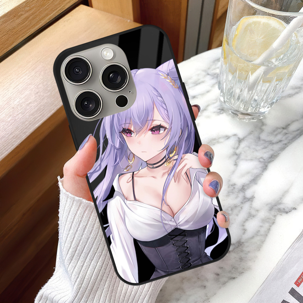 げんし神 刻晴 こくせい genshin Kokusei 【iPhone15Pro対応】スマホケース 耐衝撃＆黄変防止 背面ガラス