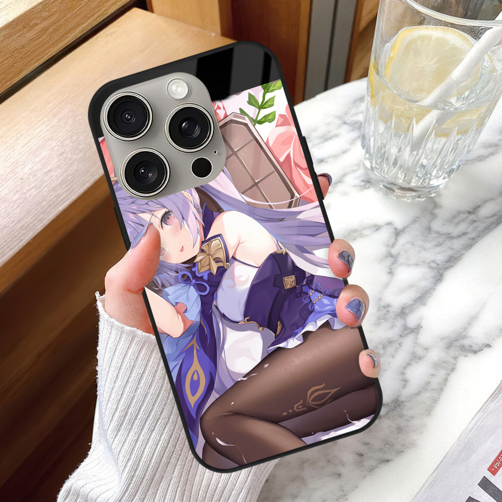 げんし神 刻晴 こくせい genshin Kokusei 【iPhone15Pro対応】スマホケース 耐衝撃＆黄変防止 背面ガラス