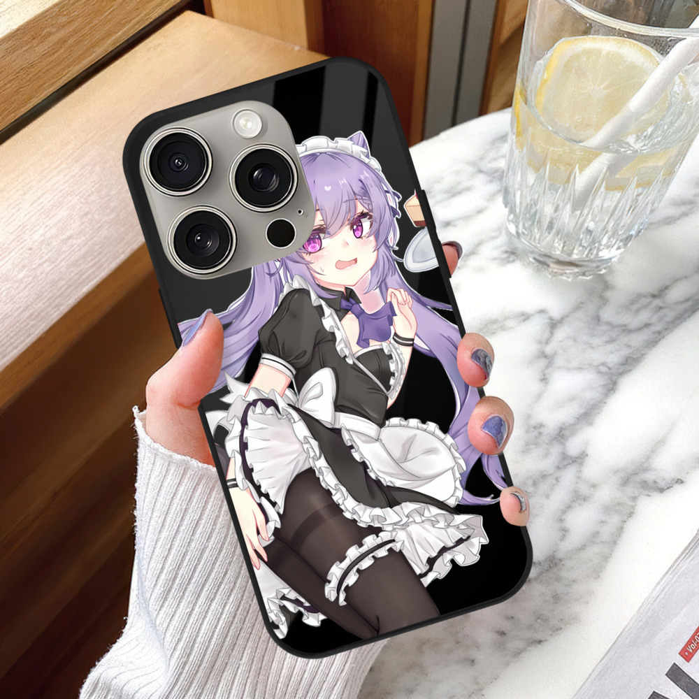 げんし神 刻晴 こくせい genshin Kokusei 【iPhone15Pro対応】スマホケース 耐衝撃＆黄変防止 背面ガラス