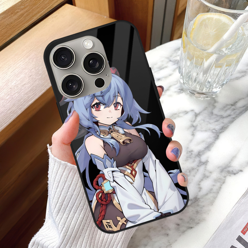 げんし神 甘雨 かんう genshin Ganyu 【iPhone15Pro対応】スマホケース 耐衝撃＆黄変防止 背面ガラス