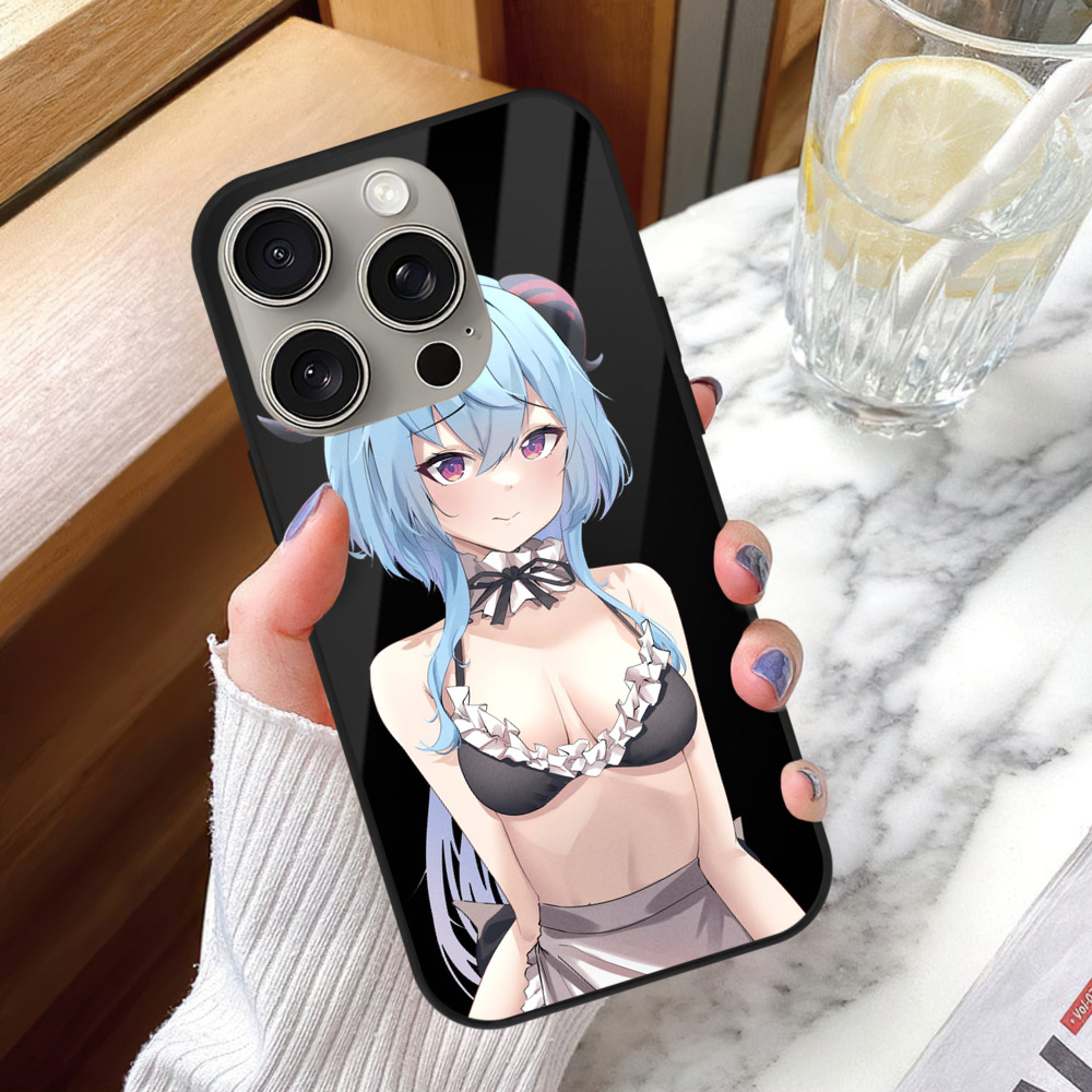 げんし神 甘雨 かんう genshin Ganyu 【iPhone15Pro対応】スマホケース 耐衝撃＆黄変防止 背面ガラス