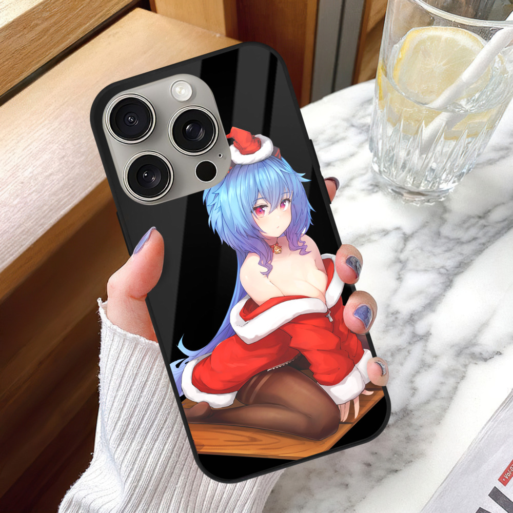 げんし神 甘雨 かんう genshin Ganyu 【iPhone15Pro対応】スマホケース 耐衝撃＆黄変防止 背面ガラス