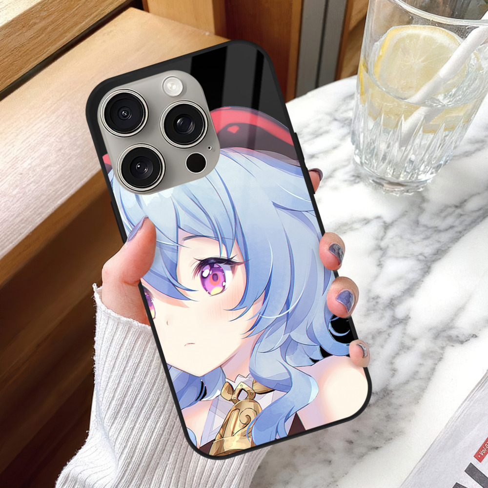 げんし神 甘雨 かんう genshin Ganyu 【iPhone15Pro対応】スマホケース 耐衝撃＆黄変防止 背面ガラス