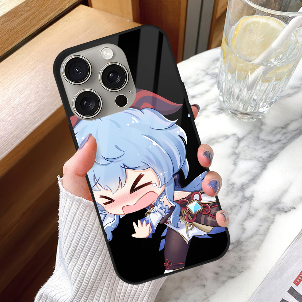 げんし神 甘雨 かんう genshin Ganyu 【iPhone15Pro対応】スマホケース 耐衝撃＆黄変防止 背面ガラス