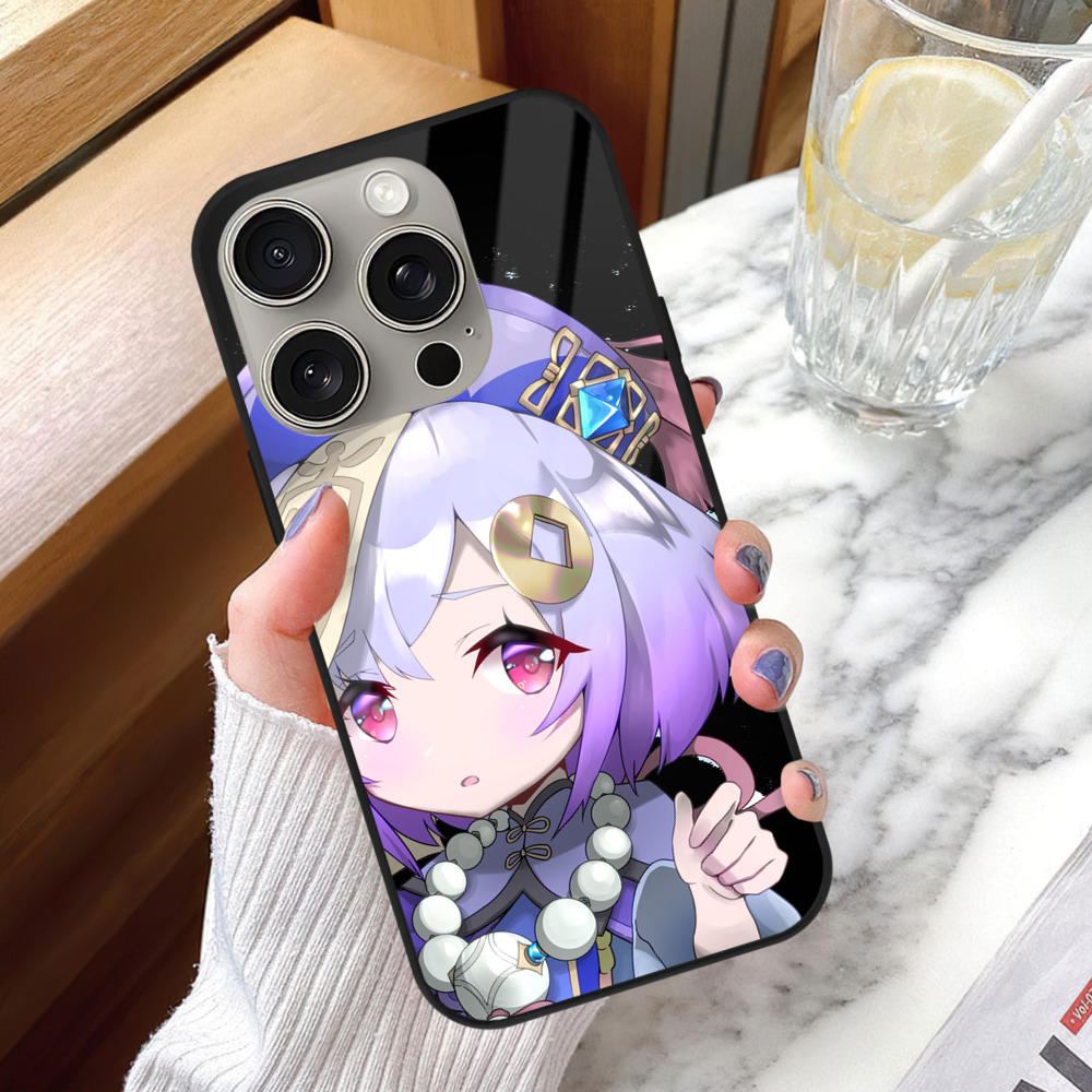 げんし神 七七 なな  genshin Nana 【iPhone15Pro対応】スマホケース 耐衝撃＆黄変防止 背面ガラス