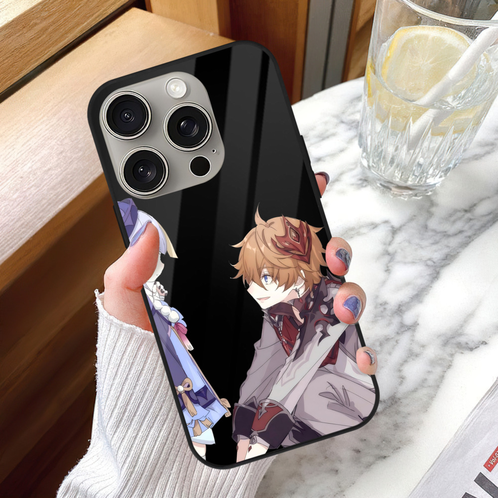 げんし神 七七 なな  genshin Nana 【iPhone15Pro対応】スマホケース 耐衝撃＆黄変防止 背面ガラス